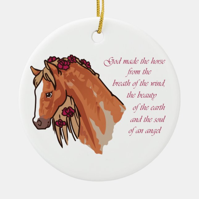 God Made the Horse Ceramic Tree Decoration (Front)
