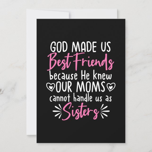 God Made Us Best Friends Invitation (Front)