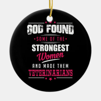 God Made Veterinarians Hilarious Profession Design Ceramic Tree Decoration