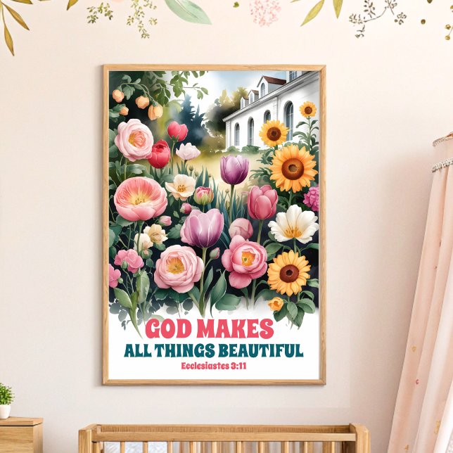 God Makes All Things Christian Nursery Wall Art (Creator Uploaded)