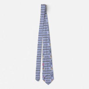 God Makes All Things Possible! Double Side Printed Tie