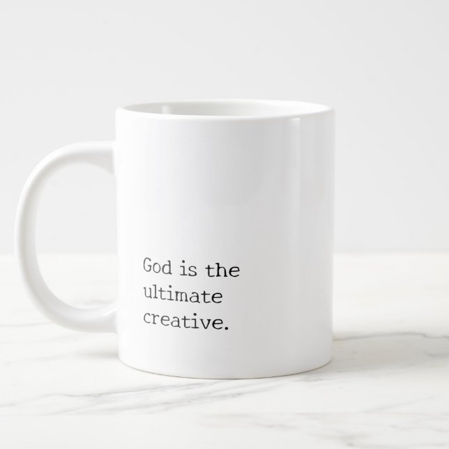 'God Makes No Mistakes.' Typography Creative Gift Large Coffee Mug (Left)
