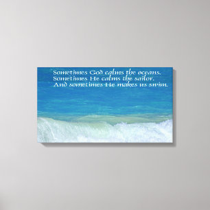 God Makes Us Swim Wrapped Canvas