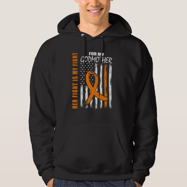 God Mom Family Fight Godmother Leukemia Awareness  Hoodie (Front)