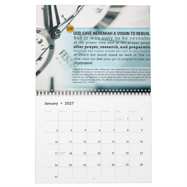 God-Mornings: Calendar (Jan 2027)