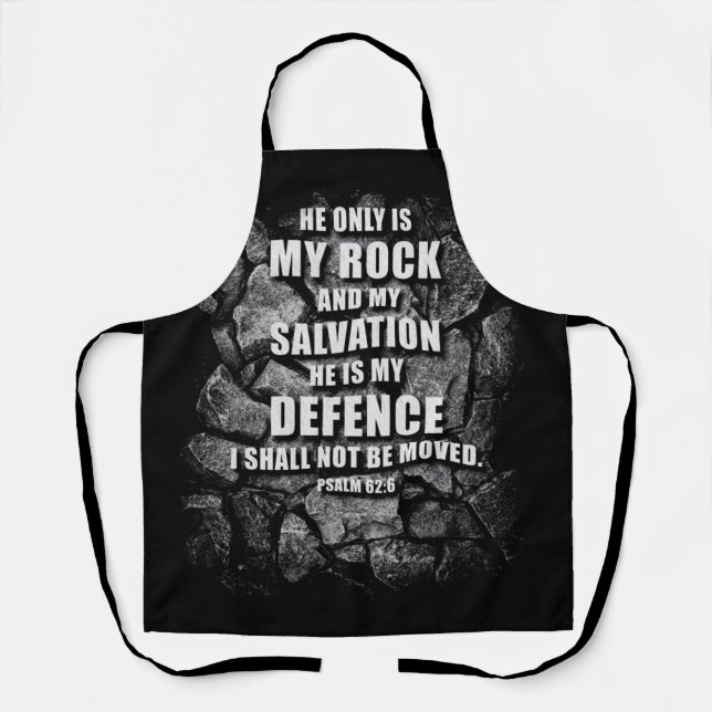 GOD My Rock & Salvation – Christian Faith Verse   Apron (Front)