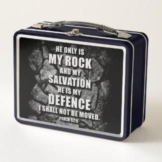 GOD My Rock & Salvation – Christian Faith Verse Metal Lunch Box