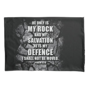 GOD My Rock & Salvation – Christian Faith Verse Pillowcase