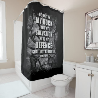 GOD My Rock & Salvation – Christian Faith Verse Shower Curtain