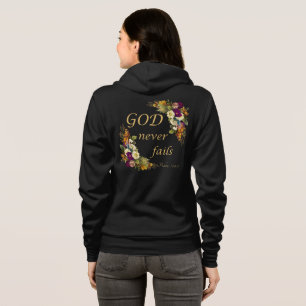 GOD Never Fails – Women’s Christian Faith Bible Hoodie