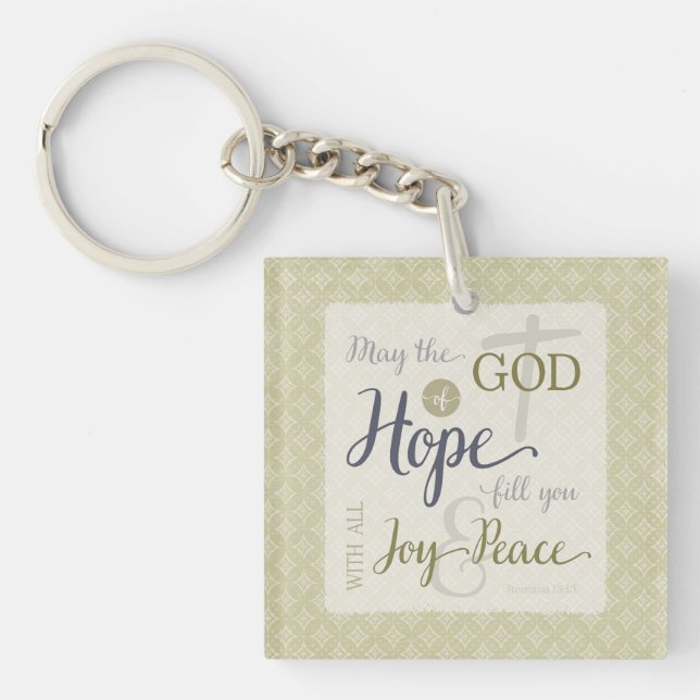 God of Hope Fill You with Joy & Peace Key Ring (Front)
