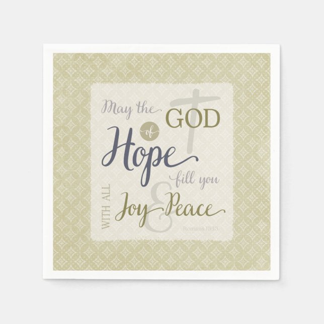 God of Hope Fill You with Joy & Peace Napkin (Front)