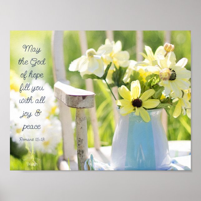 God of Hope Quote Yellow Flower Photography Poster (Front)