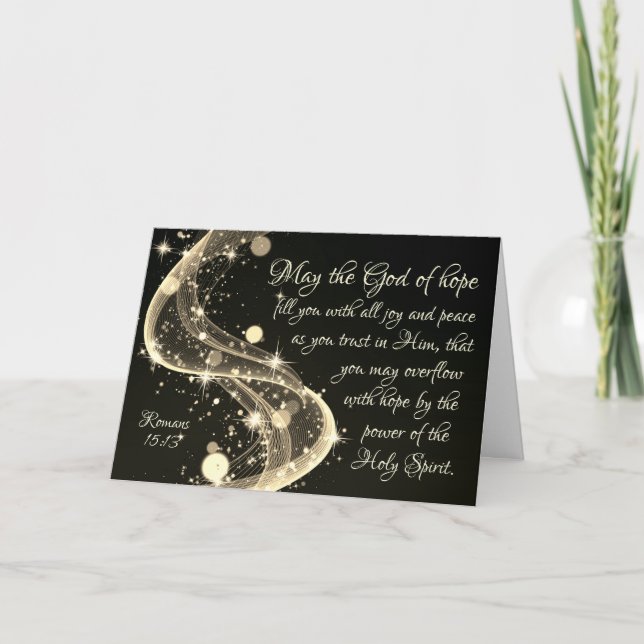 God of Hope, Romans 15:13 Bible Verse Christmas Holiday Card (Front)