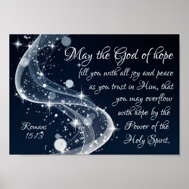 God of Hope, Romans 15:13 Bible Verse, Poster (Front)