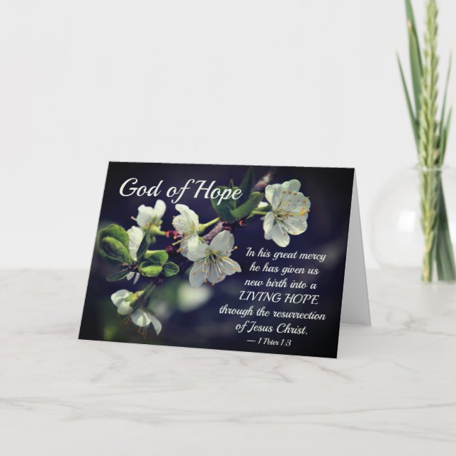God of Hope Spring Flowers Easter Holiday Card (Front)
