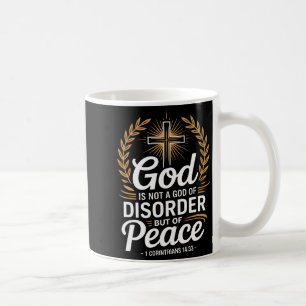 God Of Peace 1 Corinthians 14_33 Christian Cross Coffee Mug