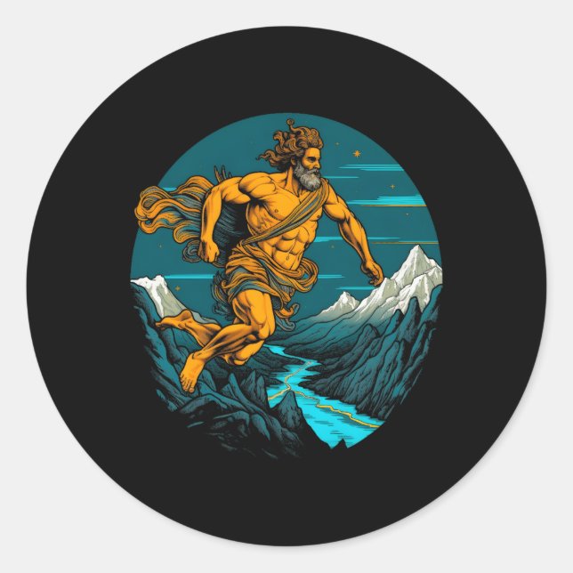 God Of Speed Ancient Greek Mythology Classic Round Sticker (Front)