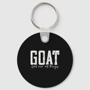 God Over All Things Jesus Goat Cool Inspirational  Key Ring