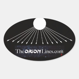 god over the orion lines oval sticker
