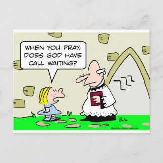 god pray call waiting postcard