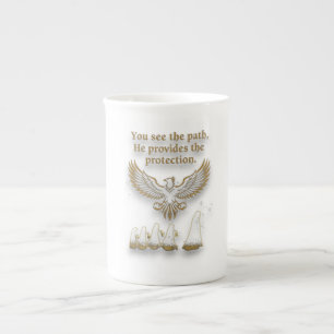 God protection bone china mug