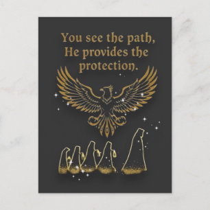 God protection holiday postcard