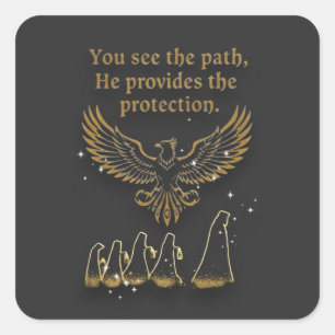 God protection square sticker