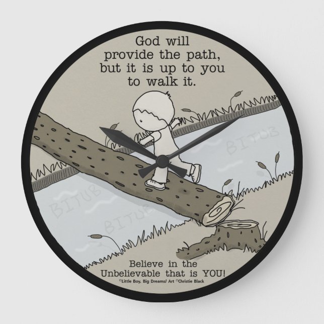 God Provides a Path Large Clock (Front)