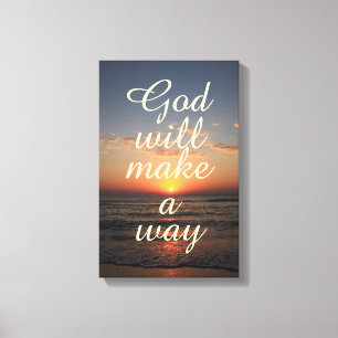 God Quote Canvas: God Will Make a Way Canvas Print