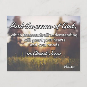 God Quotes: Phil 4:7 -- "Peace of God" Postcard