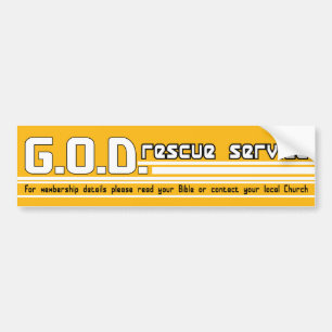 GOD Rescue Service Christian bumper sticker