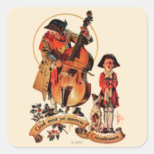 God Rest Ye Merrie Gentlemen Square Sticker