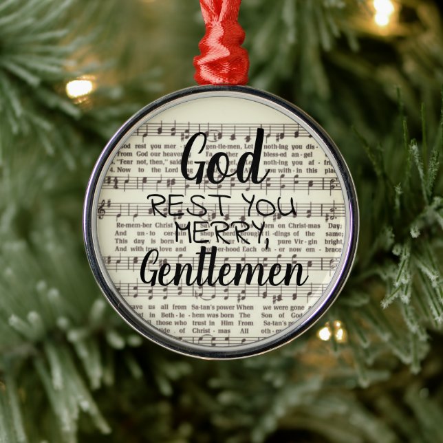 God Rest You Merry, Gentlemen  Metal Ornament (Tree)
