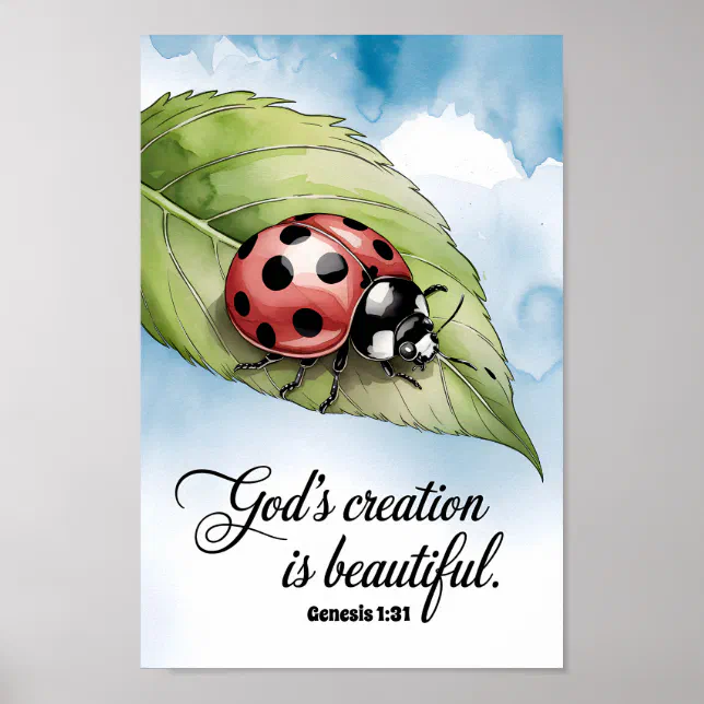 God’s Creation is Beautiful Christian Nursery Kids Poster Zazzle