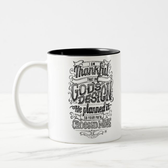 God’s Design Hand lettered chalkboard gift Two-Tone Coffee Mug (Left)