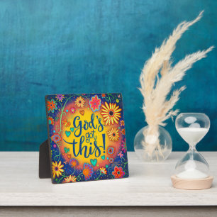 God’s Got This Inspirational Floral Pretty Plaque