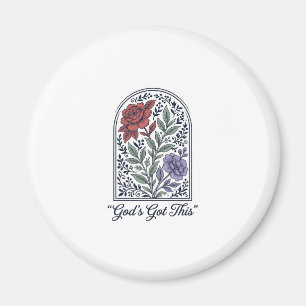 God’s Got This Vintage Floral Faith Magnet