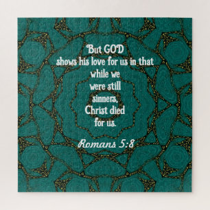 God’s Love Scripture Quote Romans 5:8 Jigsaw Puzzle