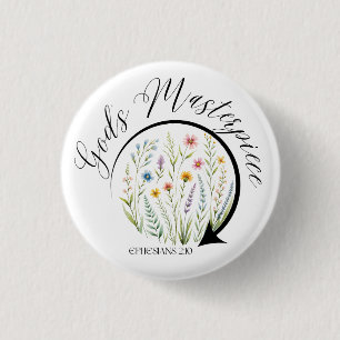 God’s Masterpiece Ephesians 2:10 Bible Verse 3 Cm Round Badge