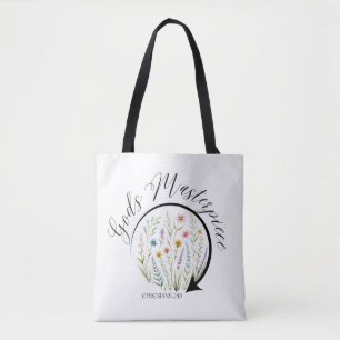 God’s Masterpiece Ephesians 2:10 Bible Verse Tote Bag