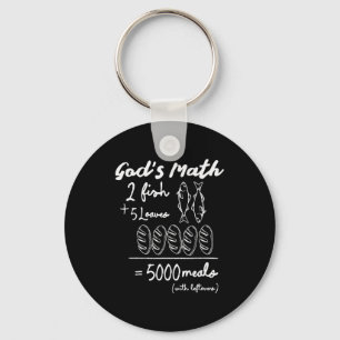 God’s Math 2 Fish 5 Loaves 5000 Meals Tee Key Ring