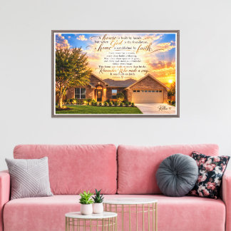 God’s Plan Feels Like Home Christian Inspirational Canvas Print