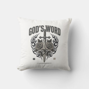 God’s Word Sword & Roses Vintage Christian Cushion