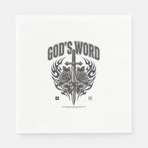 God’s Word Sword & Roses Vintage Christian Napkin