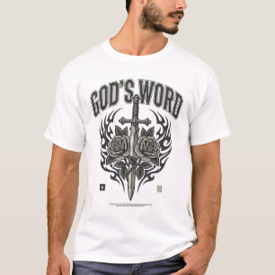God’s Word Sword & Roses Vintage Christian T-Shirt