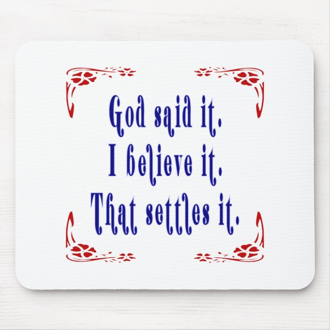 God Said It! Four Red Flowers  Mouse Mat (Front)