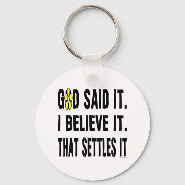 God Said It! Yellow Flower Key Ring (Front)