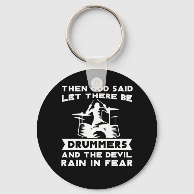 God Said Let There Be Drummers Devil Ran Key Ring (Front)