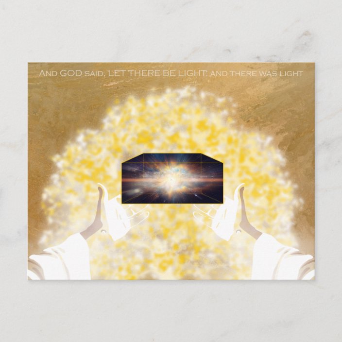 God said, Let there be light Postcard | Zazzle.co.uk